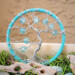 Baby blue yarn wrapped aluminum wire twisted tree of life ornament